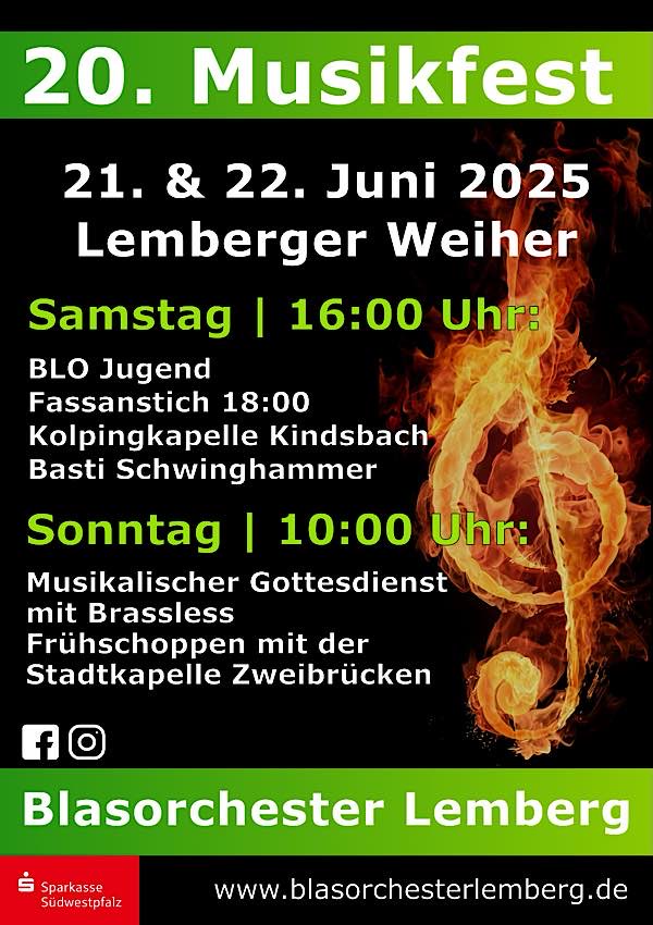 20. Musikfest im Juni 2025 am Lemberger Weiher