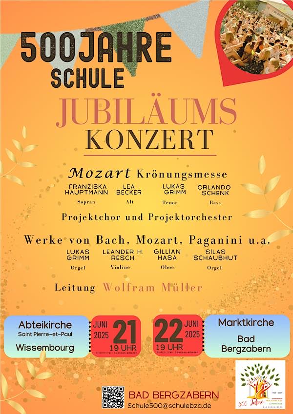 Schulzentrum Bad Bergzabern gibt feierlichen Auftakt ins Festjahr – Mozarts Krönungsmesse im Juni 2025 in Wissembourg und Bad Bergzabern