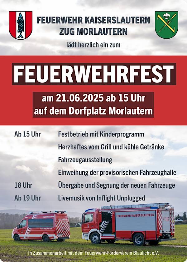 Großes Feuerwehrfest im Juni 2025 in Morlautern