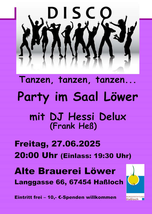 Disco im Juni 2025 in der Alten Brauerei Löwer in Haßloch