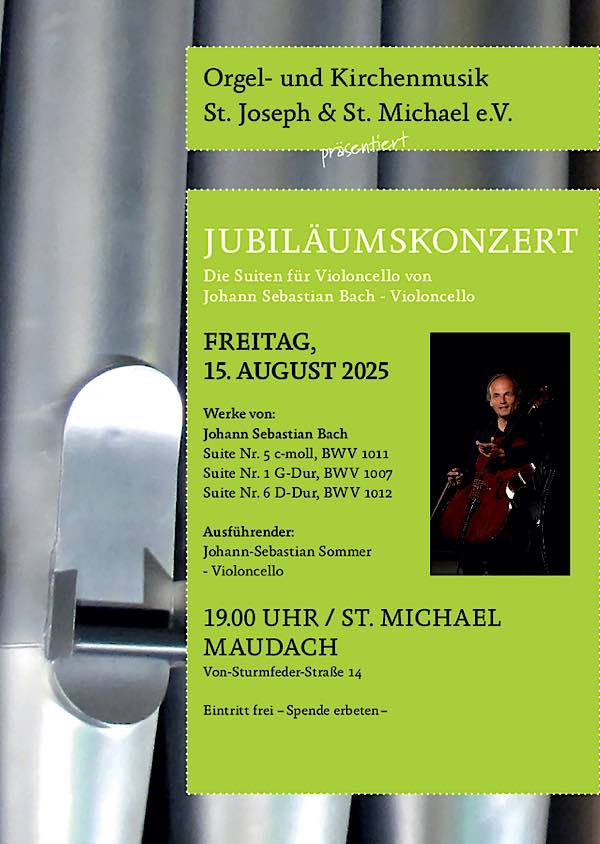 Die Suiten für Violoncello von Johann Sebastian Bach - Johann-Sebastian Sommer spielt im August 2025 in St. Michael in Maudach