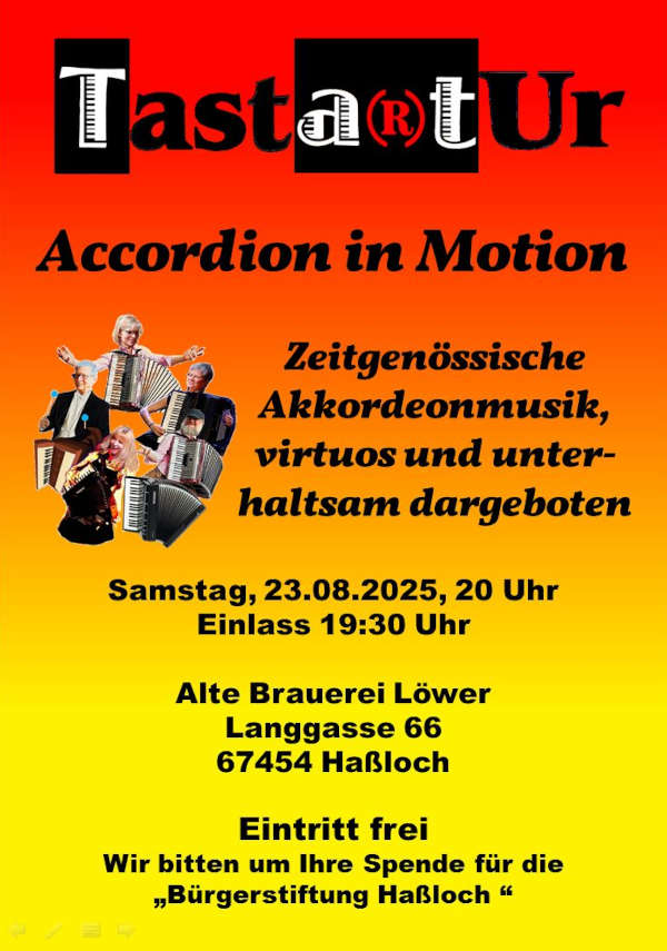Konzert Tasta(R)tUr im August 2025 in Haßloch