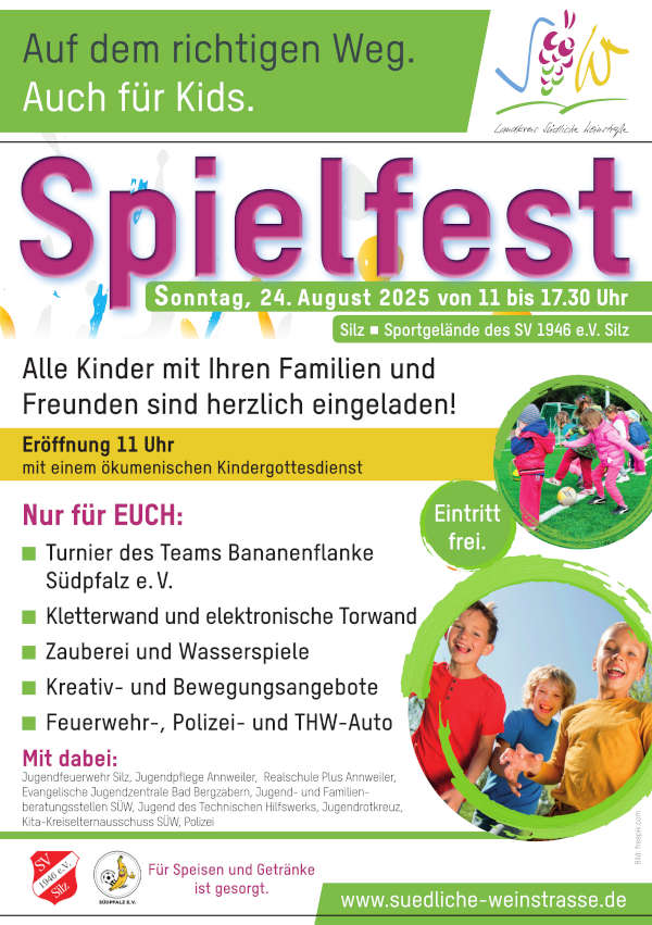Großes Spielfest für alle Kinder mit Familien und Freunden im Juni 2025 in Silz