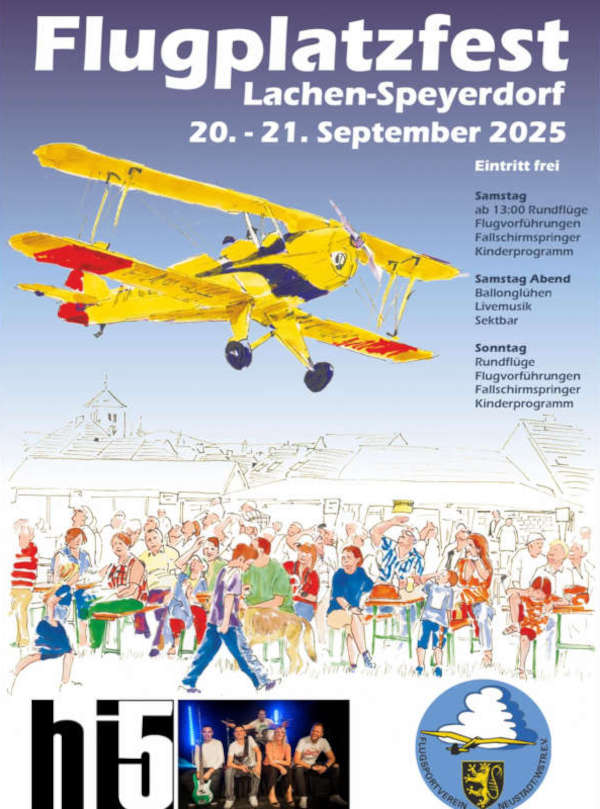 Flugplatzfest 2025 im September in Lachen-Speyerdorf