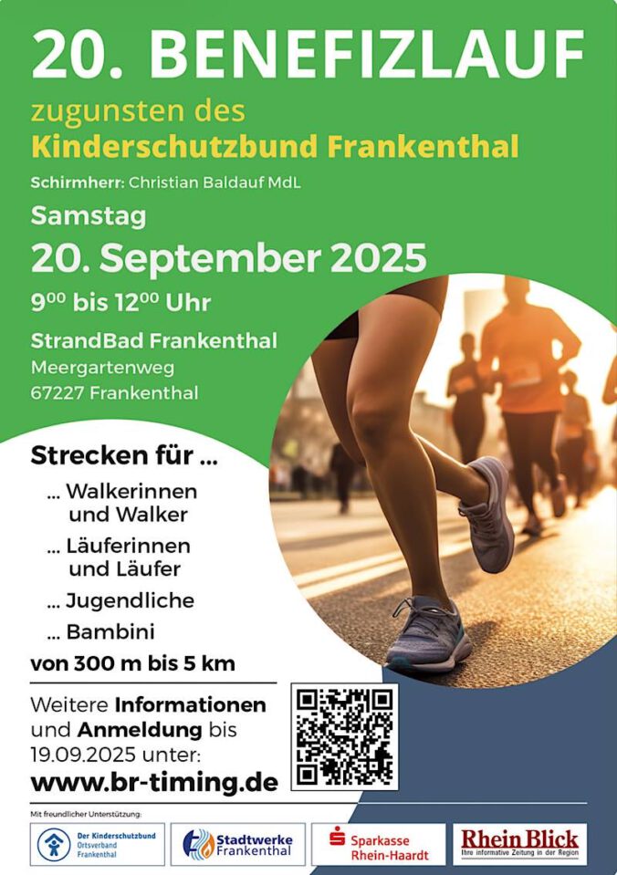 20. Benefizlauf des Kinderschutzbund Frankenthal im September 2025