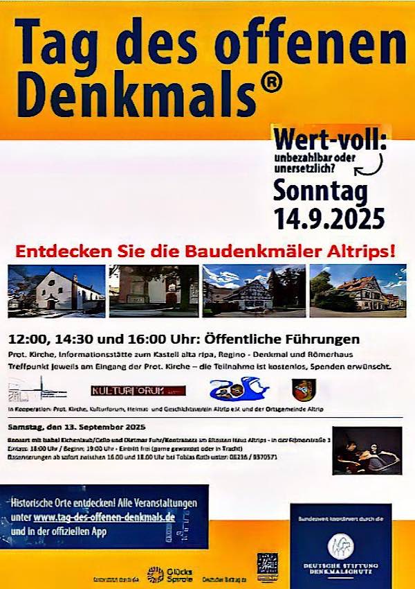 Tag des offenen Denkmals im September 2025 in Altrip