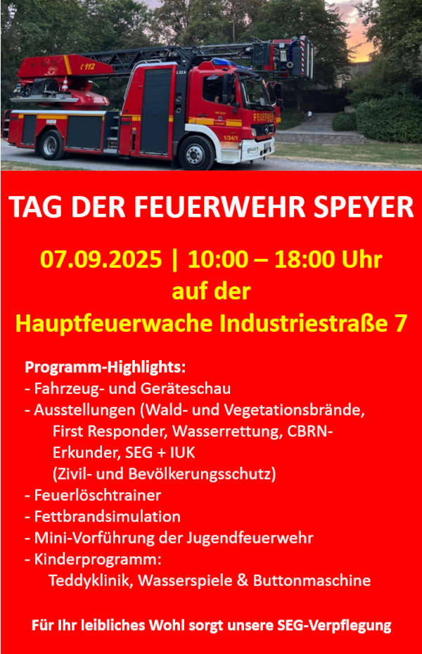 Tag der Feuerwehr im September 2025 in Speyer