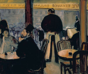 Albert Weisgerber, Pariser Café, 1906 (Quelle: Albert-Weisgerber-Stiftung, St. Ingbert, Foto: Tom Gundelwein)