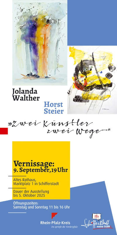 Kunst-Ausstellung „Zwei Künstler – zwei Wege“ im September und Oktober 2025 im Alten Rathaus Schifferstadt