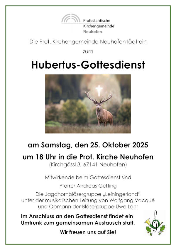 Hubertus-Gottesdienst im Oktober 2025 in Neuhofen