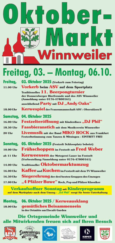 Oktobermarkt 2025 in Winnweiler