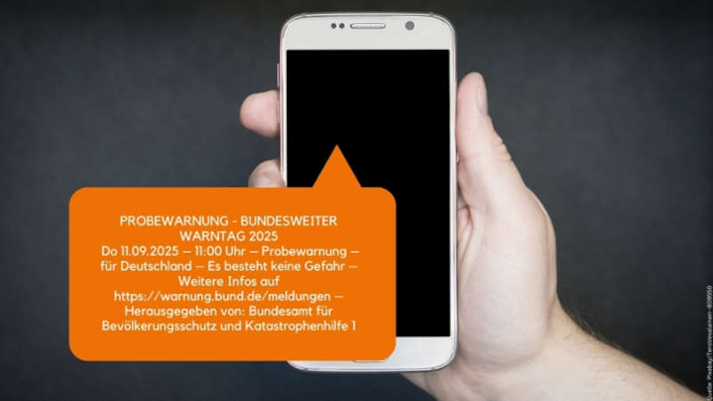 Cell-Broadcast - Beispiel Warnmeldung (Quelle: BBK)
