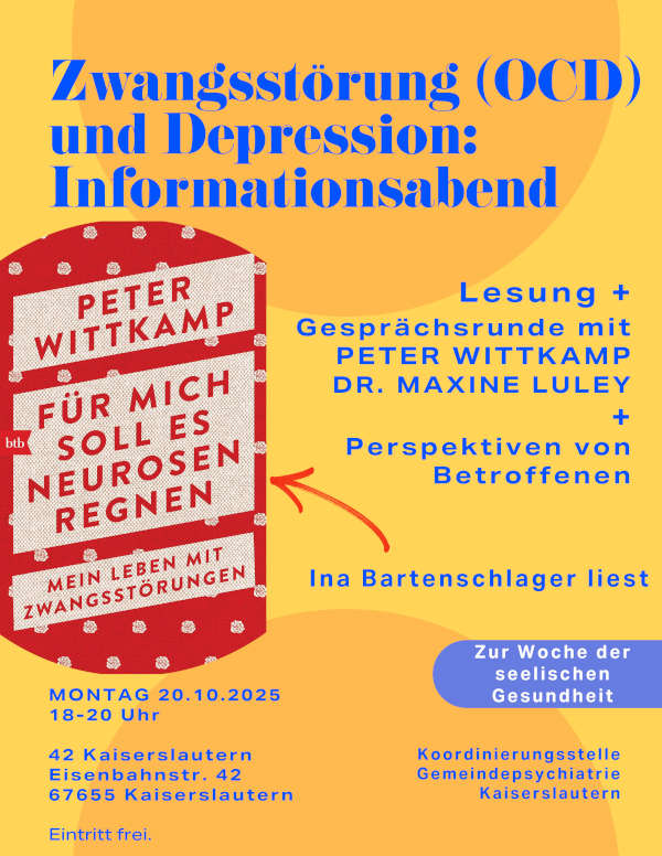 Lesung und Gespräch zum Thema Zwangsstörungen im Oktober 2025 in Kaiserslautern