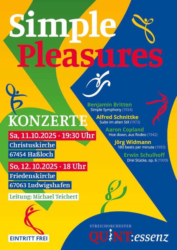 "Simple Pleasures" - Konzert von QUINT:essenz im Oktober 2025 in Haßloch und Ludwigshafen