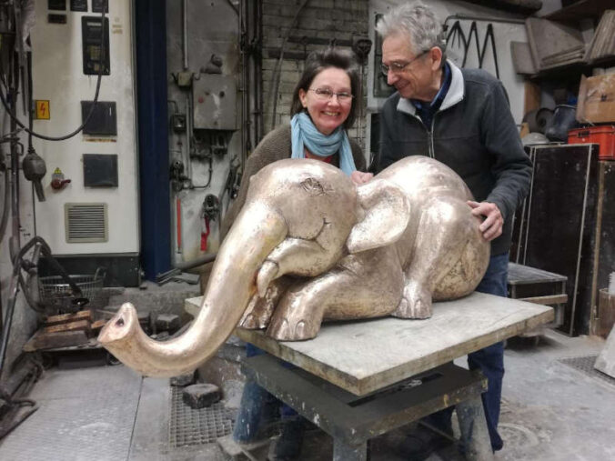 Das Ehepaar Rumpf im Atelier des Künstlers. (Foto: Barbara Rumpf)