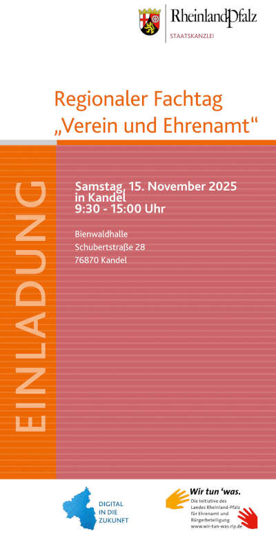 Regionaler Fachtag "Verein und Ehrenamt" im November 2025 in Kandel (Foto: Staatskanzlei RLP/viskon )