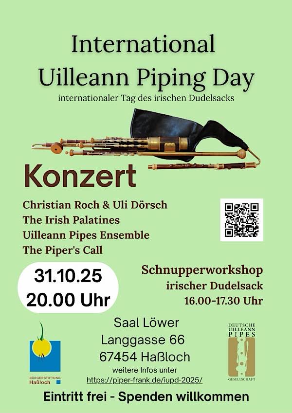 International Uilleann Piping Day im Oktober 2025 in Haßloch