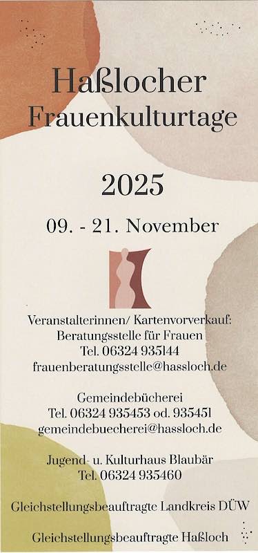 Frauenkulturtage 2025 im November 2025 in Haßloch