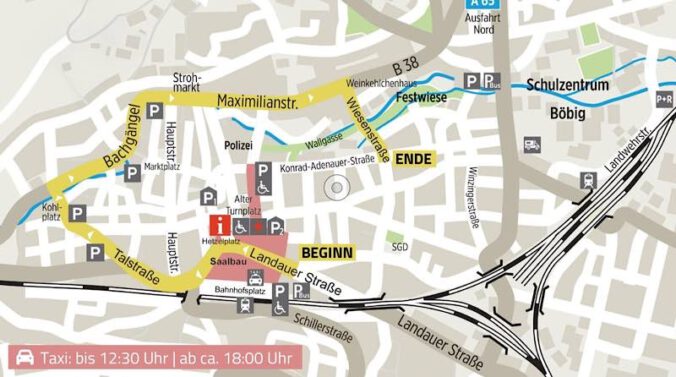 Die Umzugroute (Quelle: Stadtverwaltung Neustadt)