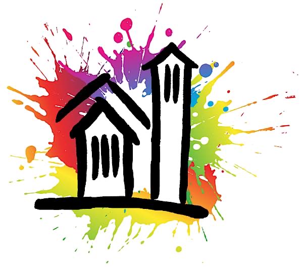 Logo Bunt um den Kirchturm