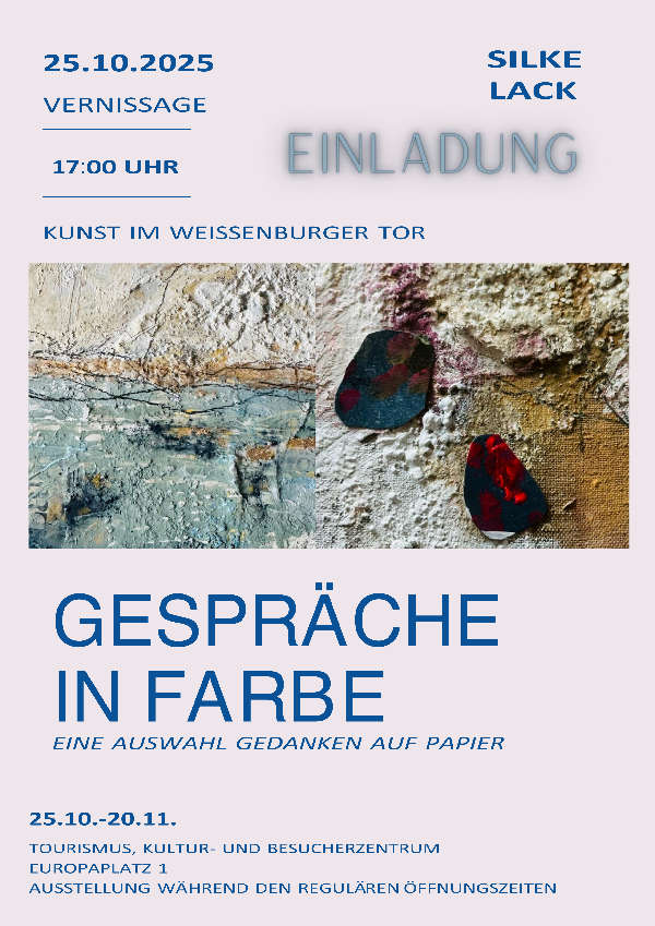 Silke Lack - "Gespräche in Farbe – Eine Auswahl Gedanken auf Papier " im Oktober und November 2025 in Germersheim