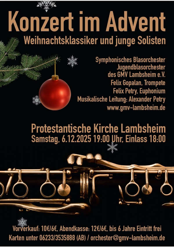 "Konzert im Advent" im Dezember 2025 in Lambsheim