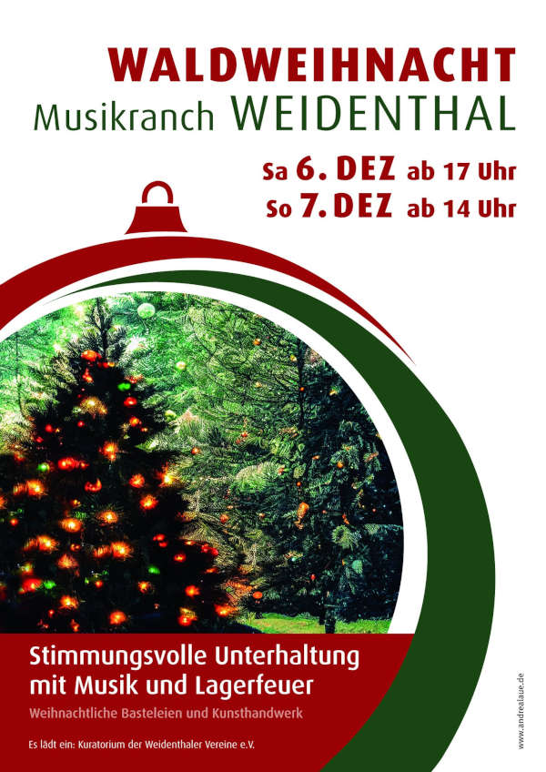 Waldweihnacht im Dezember 2025 auf der Musikranch Weidenthal