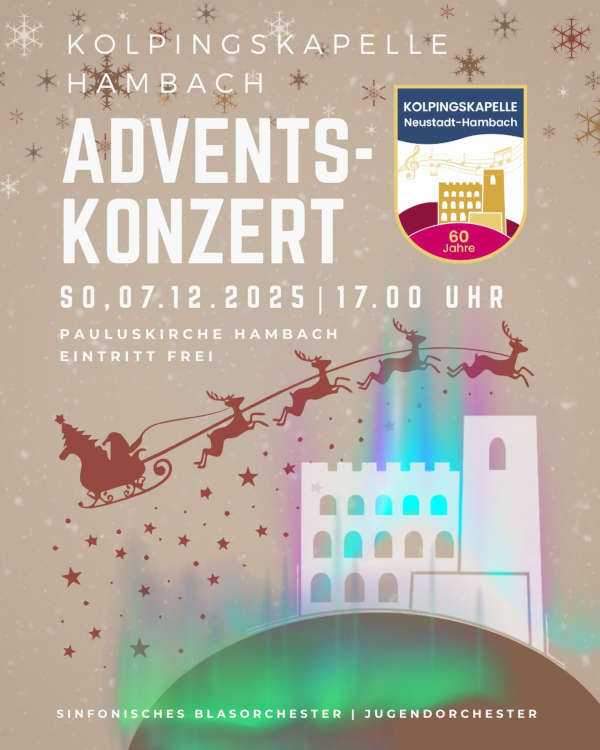 Adventskonzert der Kolpingskapelle Hambach im Dezember 2025 in Neustadt an der Weinstraße
