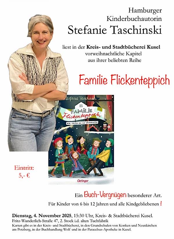 Lesung mit der Kinderbuchautorin Stefanie Taschinski im November 2025 in Kusel