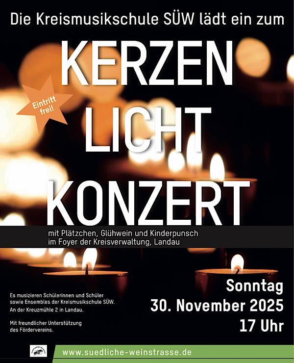 Kerzenlichtkonzert der Kreismusikschule Südliche Weinstraße am 1. Advent 2025 im Kreishaus SÜW