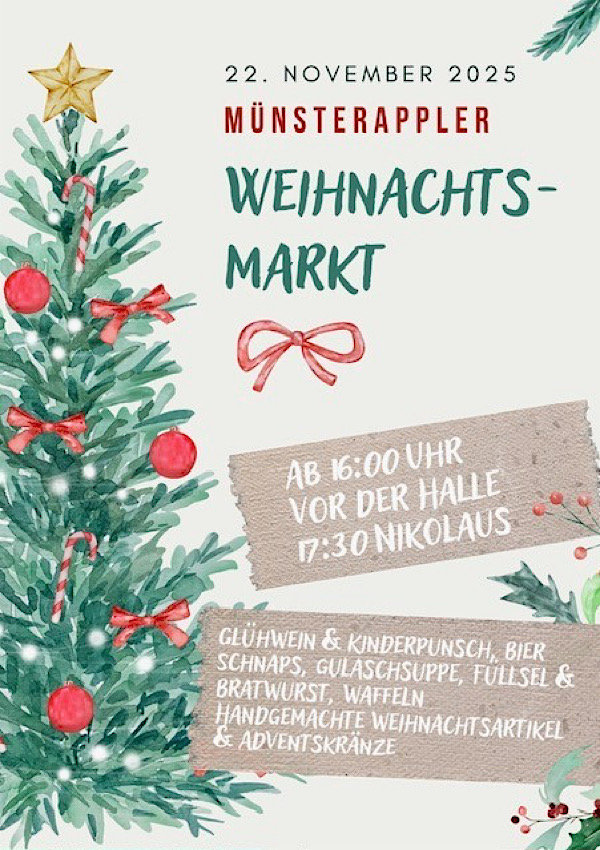 Münsterappler Weihnachtsmarkt im November 2025