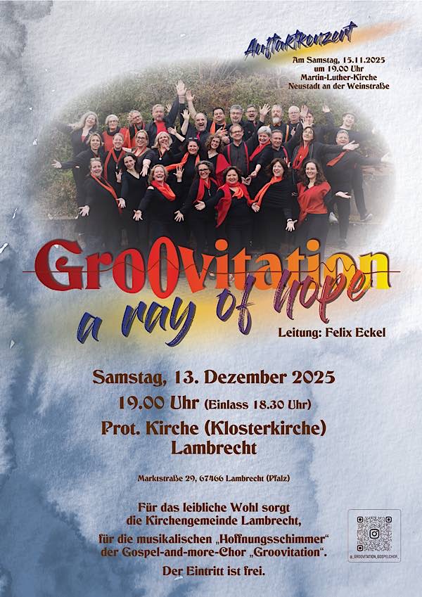 Gospelkonzert „A Ray of Hope“ im Dezember 2025 in der ehemaligen Klosterkirche Lambrecht