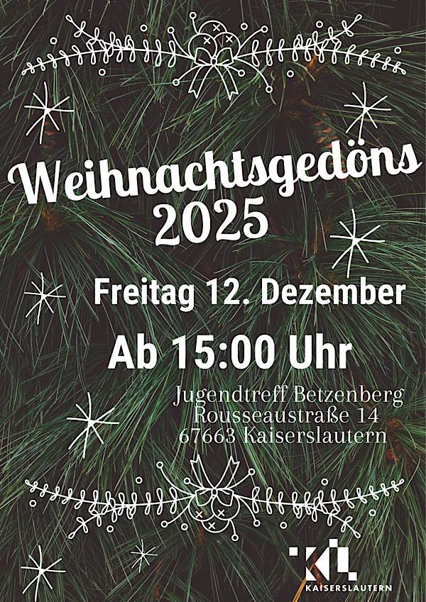 Jugendreferat Kaiserslautern lädt im Dezember 2025 wieder zum „Weihnachtsgedöns“