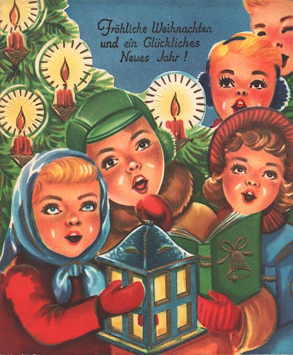 „Fröhliche Weihnachten“, Postkarte aus Pennsylvania, 1957, J.J. Stark Company N.Y.; Sammlung IPGV