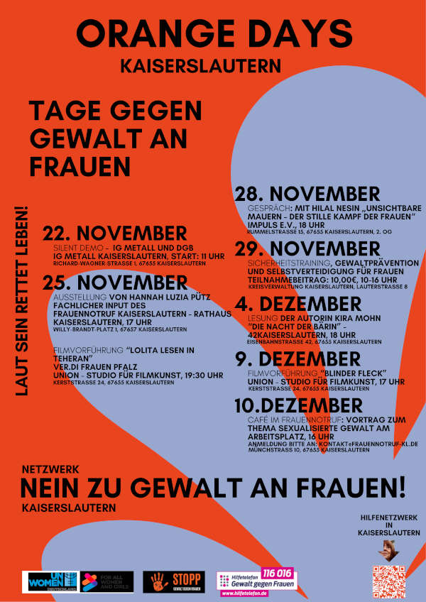 Orange Days 2025 im November und Dezember in Kaiserslautern
