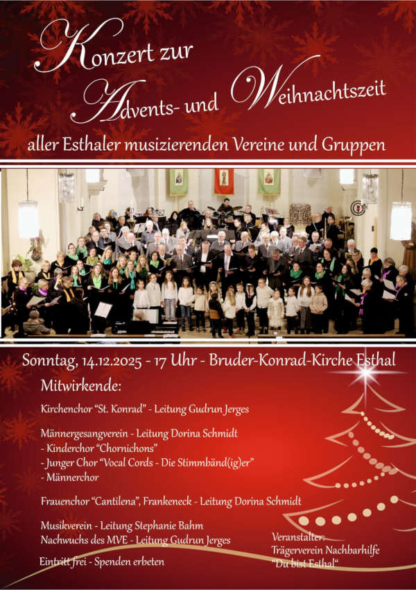 Konzert zur Advents- und Weihnachtszeit im Dezember 2025 in Esthal