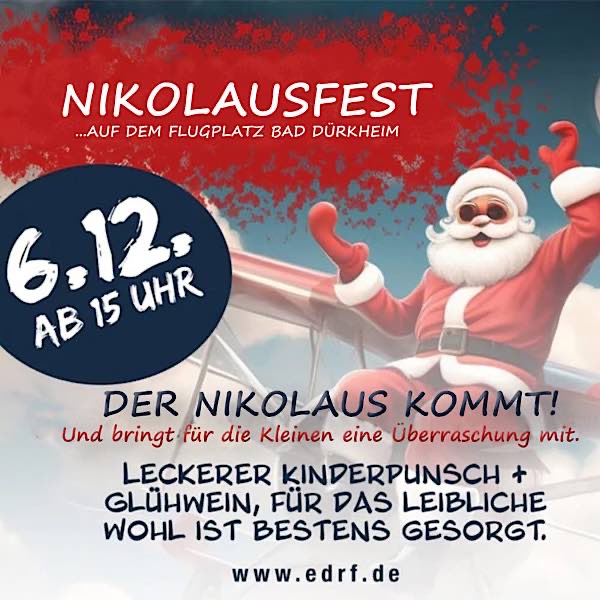 Nikolausfest im Dezember 2025 auf dem Flugplatz Bad Dürkheim