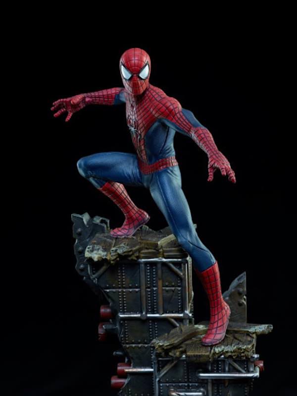 Figurine „Spider-Man: No way Home“ des Herstellers Iron Studios. BDS ART Scale 1/10, Maße: 24 x 12 x 12 cm (H/B/T). Material: PVC, Gewicht: 0,8 kg. (Bildnachweis: Foto: Hans-Georg Merkel)
