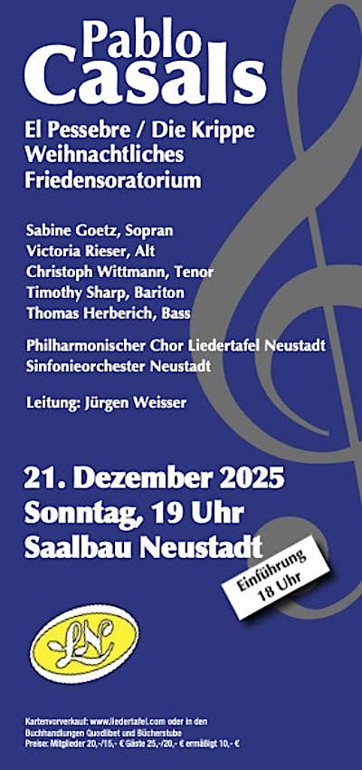 Weihnachtliches Friedensoratorium im Dezember 2025 in Neustadt an der Weinstraße