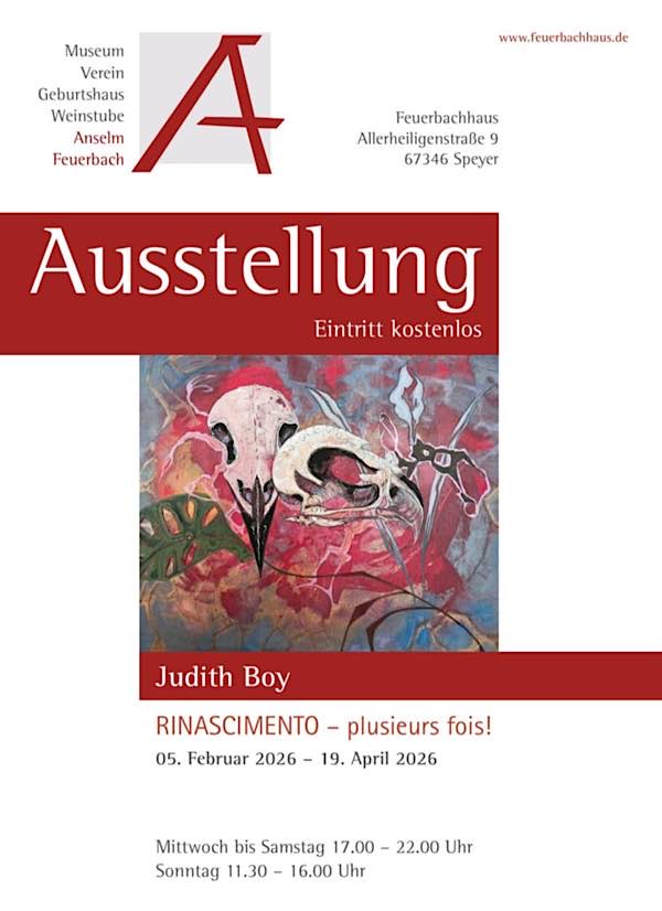 Judith Boy - „RINASCIMENTO - plusieurs fois!“ von Februar bis April 2026 in Speyer