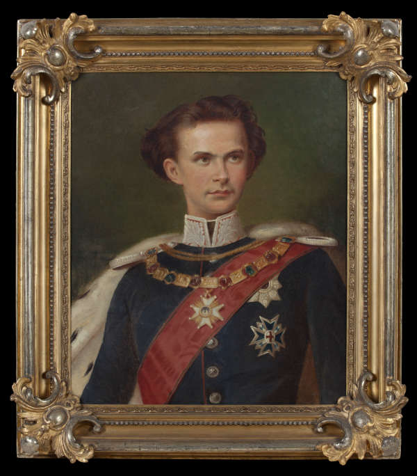 Porträtgemälde von König Ludwig II. in Generalsuniform. Ausschnitt aus dem Staatsporträt König Ludwigs II. von Bayern (1865) nach einer Vorlage von Ferdinand von Piloty d.J. (Bildnachweis: Historisches Museum der Pfalz. Foto: Peter Haag-Kirchner)