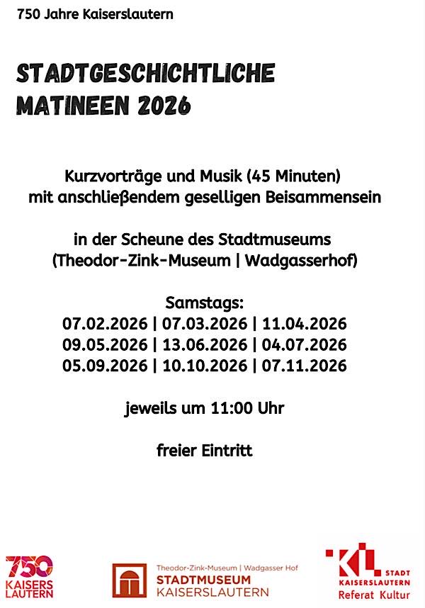 750 Minuten Stadtgeschichte mit Musik - Start der Veranstaltungsreihe am Samstag, 7. Februar