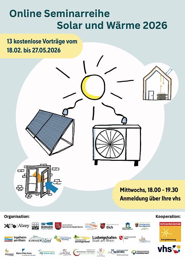 Online Seminarreihe „Solar und Wärme” von Februar bis Mai 2026