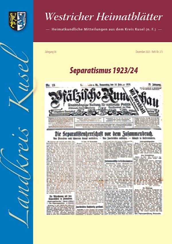 Heft 2-3/2025 der Westricher Heimatblätter erhältlich