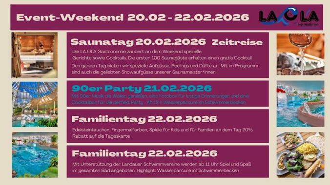 Event-Wochenende im LA OLA – Drei Tage voller Action, Genuss und Familienspaß im Februar 2026 in Landau