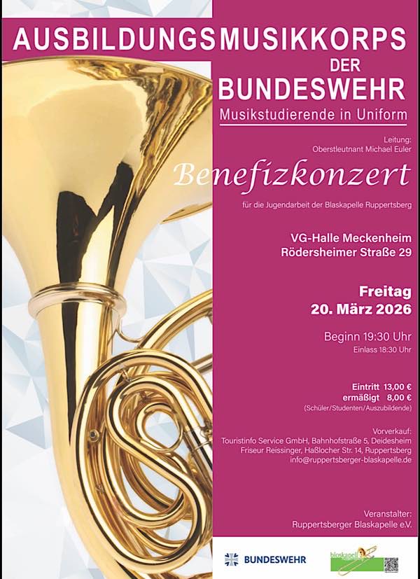 Ausbildungsmusikkorps der Bundeswehr im März 2026 in Meckenheim