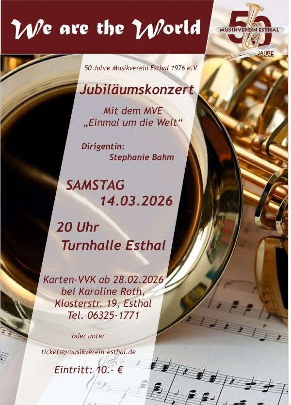 Musikverein Esthal - "Einmal um die Welt" im März 2026 in Esthal