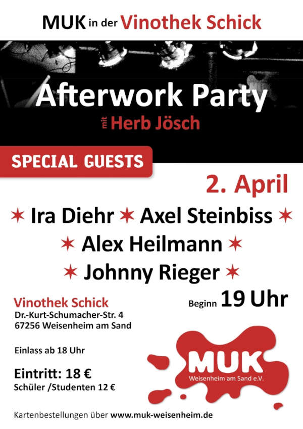 MUK Afterwork-Party im April 2026 in Weisenheim am Sand