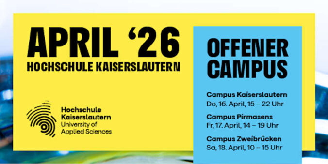 Drei Tage Offener Campus der Hochschule Kaiserslautern im April 2026