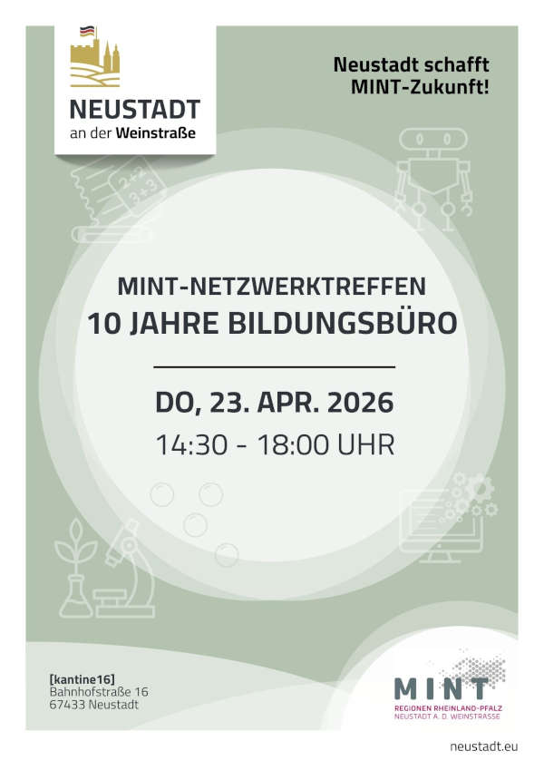 MINT-Netzwerktreffen: 10 Jahre Bildungsbüro im April 2026 in Neustadt an der Weinstraße